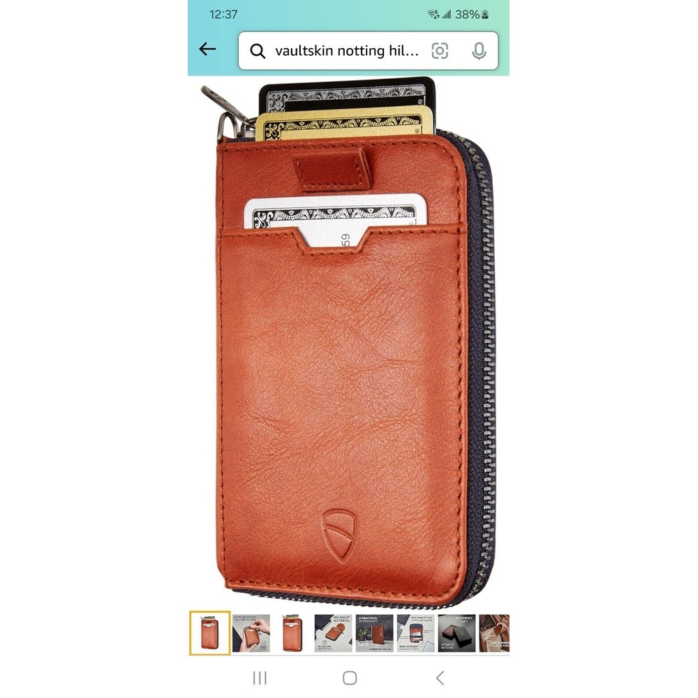 NOTTING HILL Minimalist Leather Zipper Wallet for Women and Men: Slim Multi Card